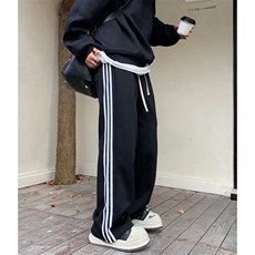 现货男士巴黎三杠卫裤学生情侣运动裤A210A-WK09-P45，男装休闲裤，电商A210A