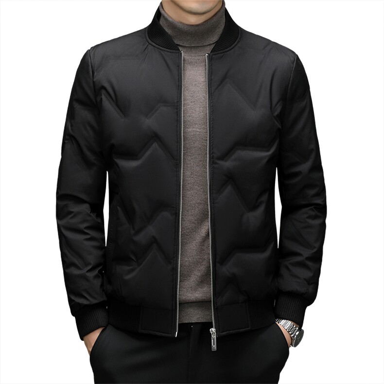 秋冬季短款羽绒服男士轻薄保暖棒球服上衣休闲茄克防水外套男,男装羽绒服,钱塘6003（原4033）