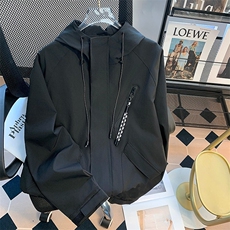 日系机能冲锋衣连帽衫男潮牌春秋痞帅高街百搭情侣登山服休闲夹克，男装夹克，星座601-2