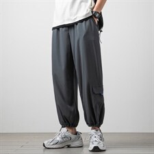 ！2023新款薄款男士冰丝裤百搭宽松休闲九分裤空调裤K2051P35，男装休闲裤，电商B220