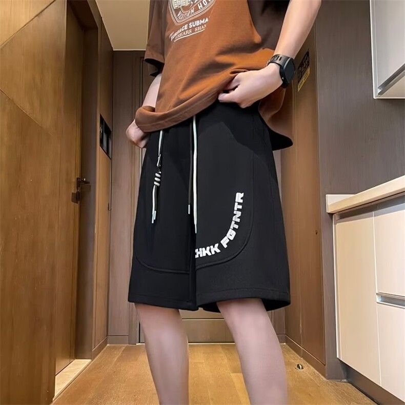五分裤男韩版潮流字母痞子帅气2024夏季新款ins宽松短裤K3906-P28,男装休闲裤,星座412-3