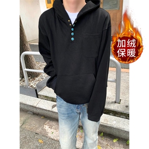 连帽卫衣男女套头设计感宽松情侣oversize鹿毛绒外套 WY116图片