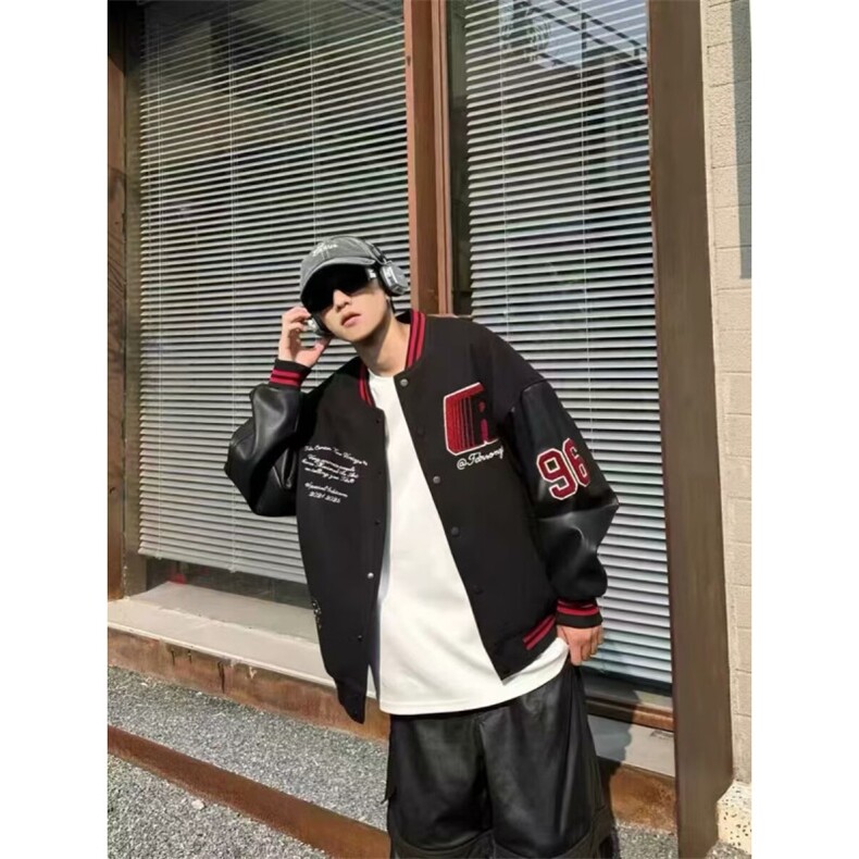 【网图现货】重磅毛呢刺绣加棉棒球服外套JK200/P85,男装夹克,星座205-3