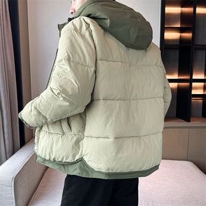 日系复古假两件连帽棉衣男冬季宽松情侣冬季棉服M0829-P103图片