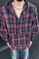 美式高街潮流格子衬衫潮牌宽松休闲上衣A086-CS2209-P38，男装衬衫，电商基地A086