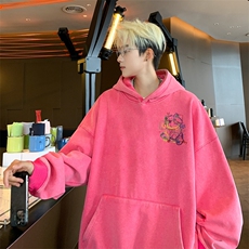 美式潮牌重磅水洗做旧连帽卫衣力推大码男XZ517A-2-Y7741-P68，男装卫衣，星座517A-2