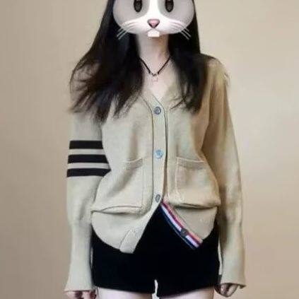 v领毛衣外套女春秋季2024新款韩系穿搭学院风针织开衫上衣，男装针织衫/毛衣，星座506A