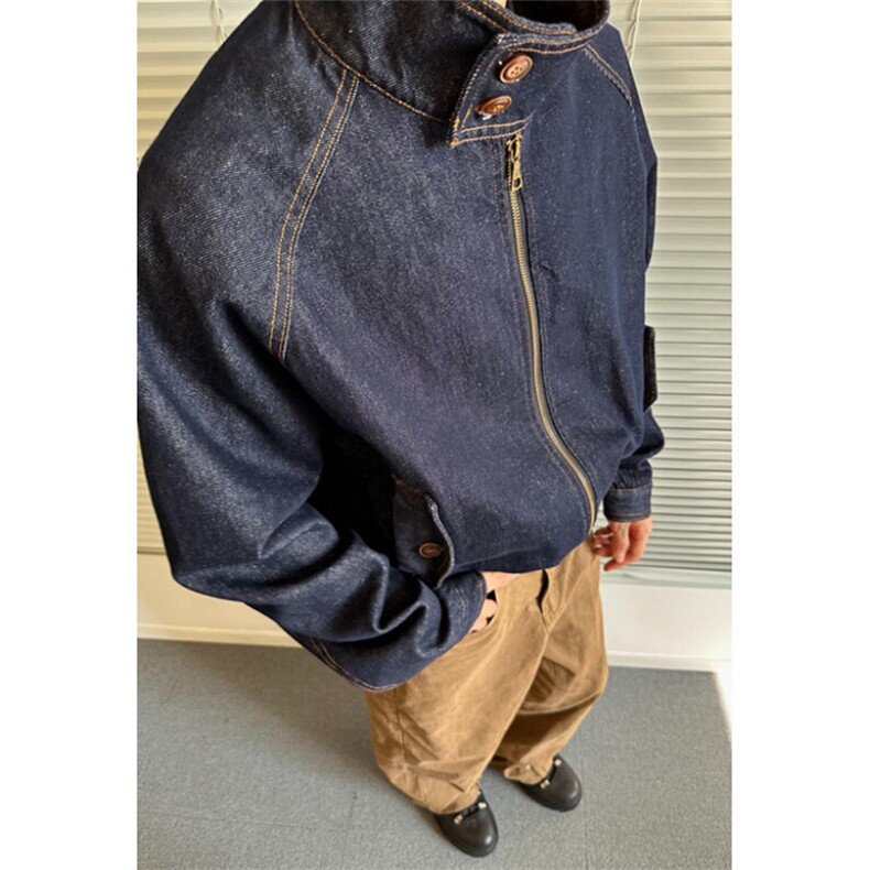 美式秋季美式高级感牛仔外套男女宽松百搭哈灵顿夹克WLJ977-P88,男装工装外套,星座1008