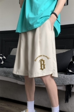 港风夏季新款宽松桃皮绒印花纯色运动裤男女短裤K6105P25控38，男装牛仔裤，电商A268A