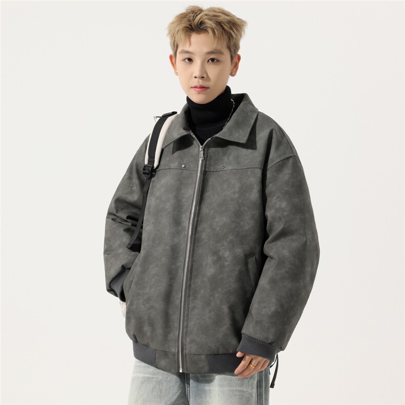 冬季加棉皮棉衣男潮流皮衣夹克加厚棉服外套A266-MYPY010-P90特批图片