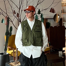 MJ1102p255限328夏季新款无袖坎肩休闲工装设计感马甲上衣，男装背心/马甲，电商A089-1
