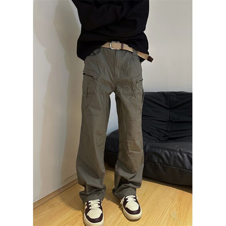 秋季新款复古工装休闲裤男女宽松显瘦百搭阔腿裤子K31,男装工装外套,星座1116A（原606A-3）