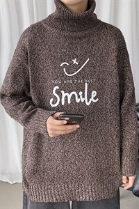 ！冬季加厚男士高领毛衣百搭印花学生针织衫毛线衣GM605P55图片