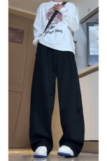 现货A2003TP55控98-秋冬新款潮流飘带设计感裤子男宽松垂感休闲裤，男装休闲裤，电商B241