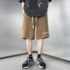 抖音品质水洗五分裤宽松休闲字母短裤313A-1-NK108-P45控58，男装休闲裤，星座808A-1
