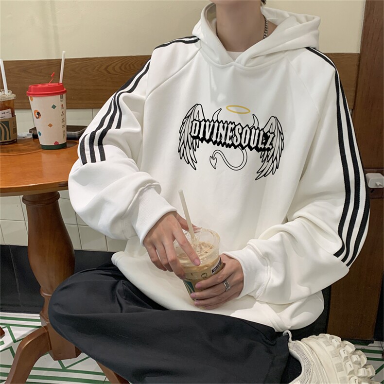 美式三杠条纹复连帽卫衣秋冬男女宽松长袖SWY2472-P55控8850棉,男装卫衣,电商B370