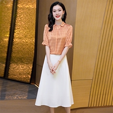 重磅真丝短袖衬衫女士2022年夏季气质圆领宽松桑蚕丝半袖小衫衬衣，女装衬衫，阿舍尔精品