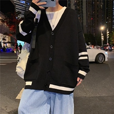 针织外套男春秋潮牌百搭宽松休闲ins港风学生秋装开衫MY9013-P48，女装短外套，星座1109-3