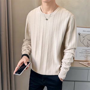 店主风毛衣男纯色2025秋款圆领打底衫套头男上衣B317/M2519/P78图片