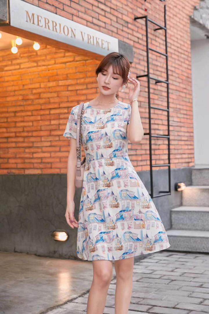 定位花连衣裙，女装连衣裙，茜茜靓点