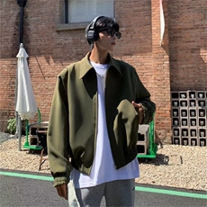 机能工装夹克男女情侣潮牌飞行员宽松痞帅翻领外套小众J2145-P60，男装夹克，星座1008