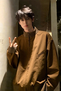 现货10W件2026春季宽松休闲高街机车夹克男宽松外套J5232特P35图片