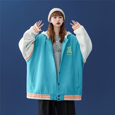 中性风2022秋季新款拼接小熊印花棒球服夹克外套--G101p75控98，男装夹克，A247A