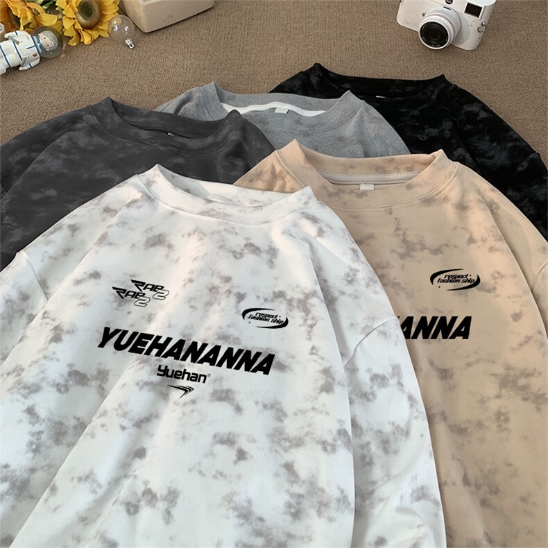 260克重磅扎染德绒圆领打底衫【有货】C403A-DR25377RL-P25，男装T恤，电商C403A