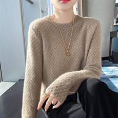 2024年秋季新款纯色羊毛衫宽松显瘦长袖，女装羊毛衫，雅邦羊绒