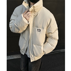 冬装新品港风PU软皮棉服刺绣logo棉衣休闲加厚外套男G1103P128，男装棉衣，电商A339