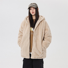 仿兔毛连帽外套女D2661-TP70138可二开冬季港风棉服棉衣男，男装棉衣，电商A102