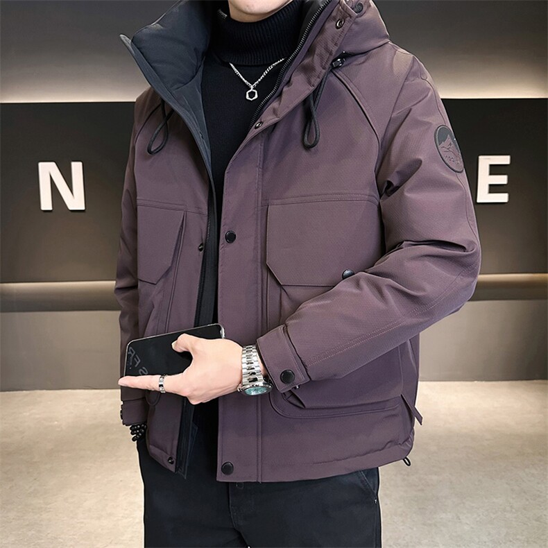 新标90白鸭绒 2025年连帽机能潮流保暖羽绒服男YR6059-P240图片