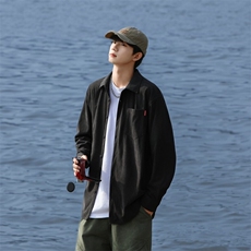 25年春季纯色衬衫长袖大码宽松落肩现货DS-C323-1-2388-特批35，男装衬衫，电商C323-1