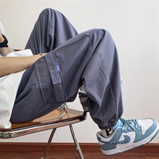夏季新款束脚裤hiphop美式工装裤男潮流宽松休闲裤子K3457-P38，男装休闲裤，星座512-2