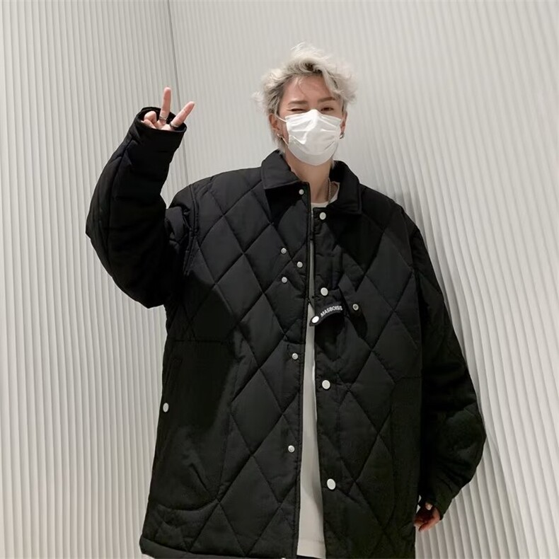 羽绒棉服男款冬季美式轻薄棉衣外套男生菱形格休闲DW90-P80,男装棉衣,星座1109-3
