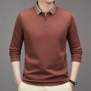 时尚POLO衫男长袖春秋季新款休闲翻领体恤上衣服修身男士长袖t恤图片