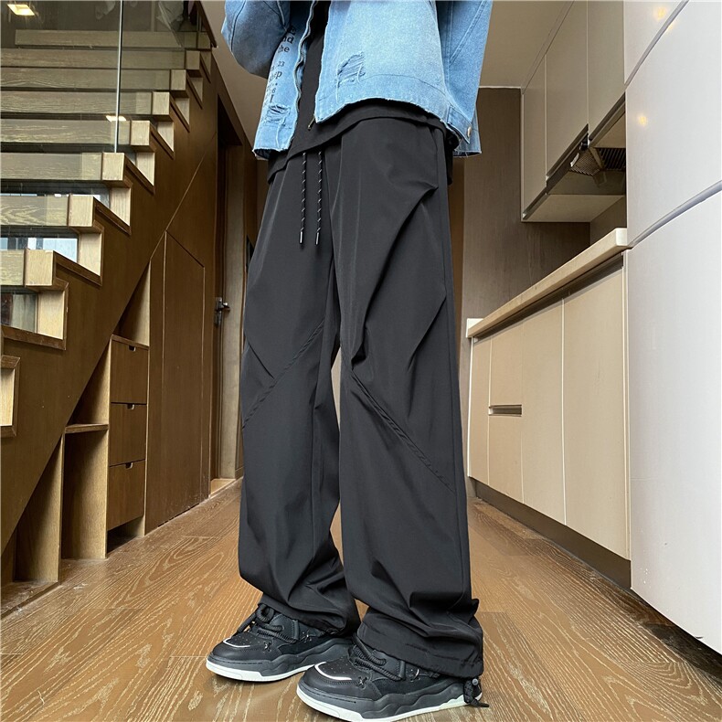 秋季新款机能户外防水褶皱设计宽松冲锋裤B315-K24338-特p35控68,男装休闲裤,电商B315