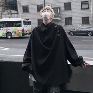 山本耀司夏设计感小众衬衣男女新款暗黑风不规则高级感衬衫~CS454图片