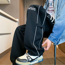 K910P50美式高街运动裤新款拖地阔腿宽松直筒休闲长裤，男装休闲裤，星座304A-1