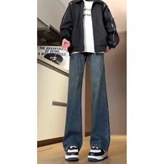 抖音品质得物现货牛仔裤秋冬款男女同款微喇裤XZ610A-特P45-控78，男装牛仔裤，星座610A