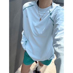 美式高街解构工艺速干长袖T恤男女款防晒罩衫户外运动潮牌骑行服图片