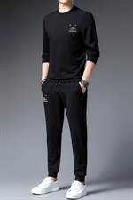 BJ9819秋季2023年新款男士长袖长裤修身休闲时尚卫衣套装P160，男装休闲套装，电商B360