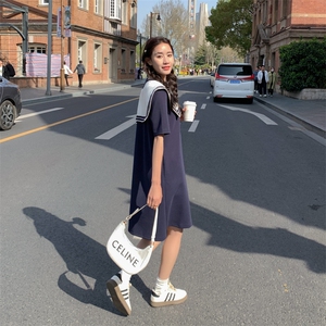 【香】韩系气质百搭直筒短袖连衣裙2025春季商场专柜七号铺女装图片