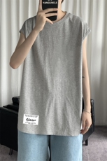BX25062-P20纯棉汗背心男士大码宽松汗衫男无袖t恤男港风，男装T恤，电商A040