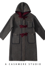 2024年秋季时尚气质双面提花连帽羊绒大衣系带款，女装羊绒大衣，五色羊羊绒