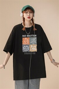 大货主推 中性风短袖t恤男怪味夏季宽松半袖416B-1-DT203-P25限39图片