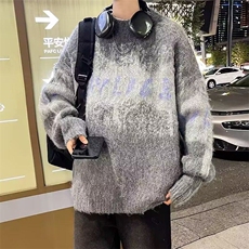 美式毛衣潮牌2024冬季慵懒小众设计感针织衫情侣款上衣MZ745-P49，男装针织衫/毛衣，星座412-3
