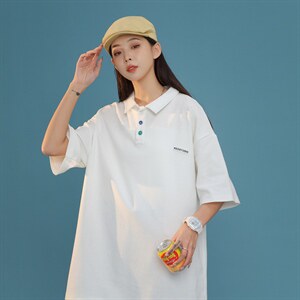 港风夏季休闲宽松高品质拼接POLO衫短袖T恤男 PL22W01-P35,男装Polo衫,电商A028