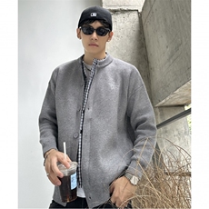 黑色复古假两件针织衫开衫美式休闲毛衣外套秋12861-p78，男装针织衫/毛衣，电商C307