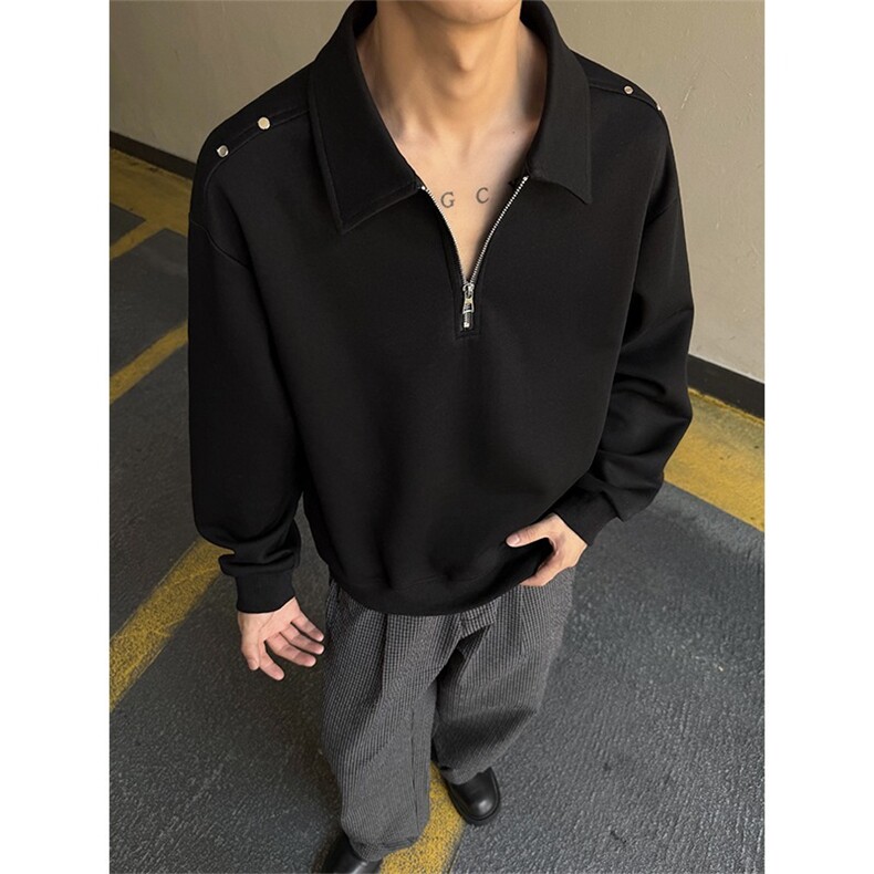 重磅半拉链卫衣男秋季潮牌铆钉宽松痞帅上衣WY4223-P55,男装卫衣,星座208-5